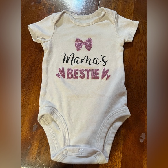 Mama’s Bestie onesie, size 0-3 months, pink glitter - Picture 1 of 4